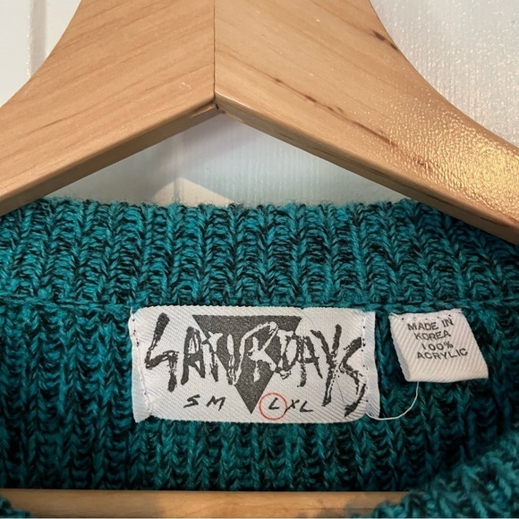 Saturdays | VINTAGE 90s Crewneck Sweater, Large, Blue, Relaxed, Grandpa - Picture 8 of 8